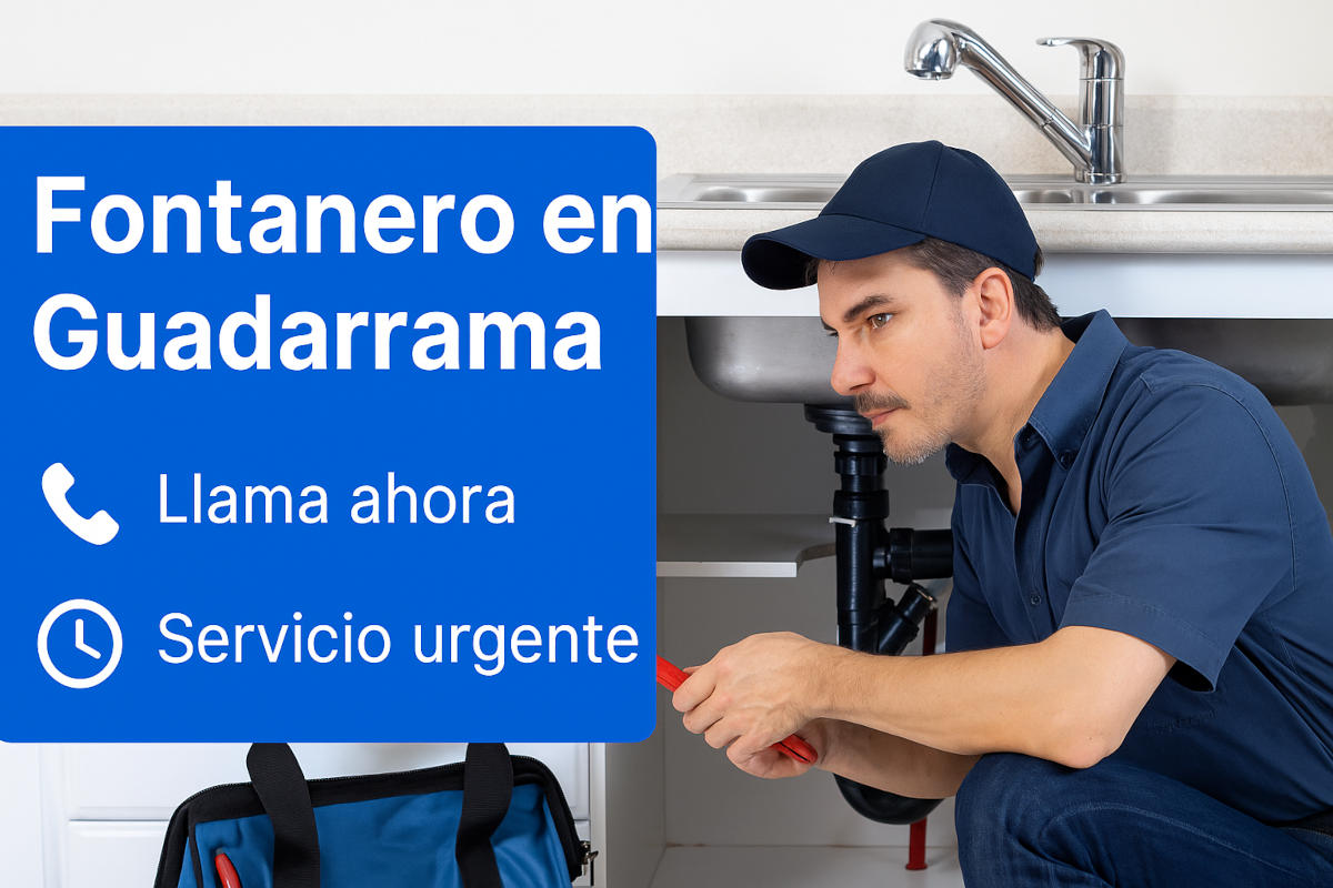 Fontanero en Guadarrama reparando una tubería de cocina con servicio urgente